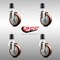 Service Caster 4 Inch 316SS Maroon Polyurethane Swivel 1-7/8 Inch Expanding Stem Caster Set SCC SCC-SS316EX20S414-PPUB-MRN-178-4 - alternate 1